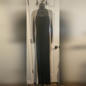 Xscape Black Dress with Gold Accents